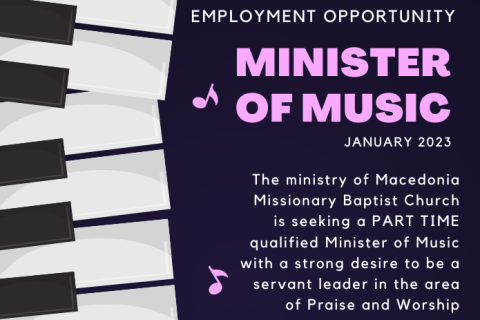 Employment Opportunity – Minster of Music